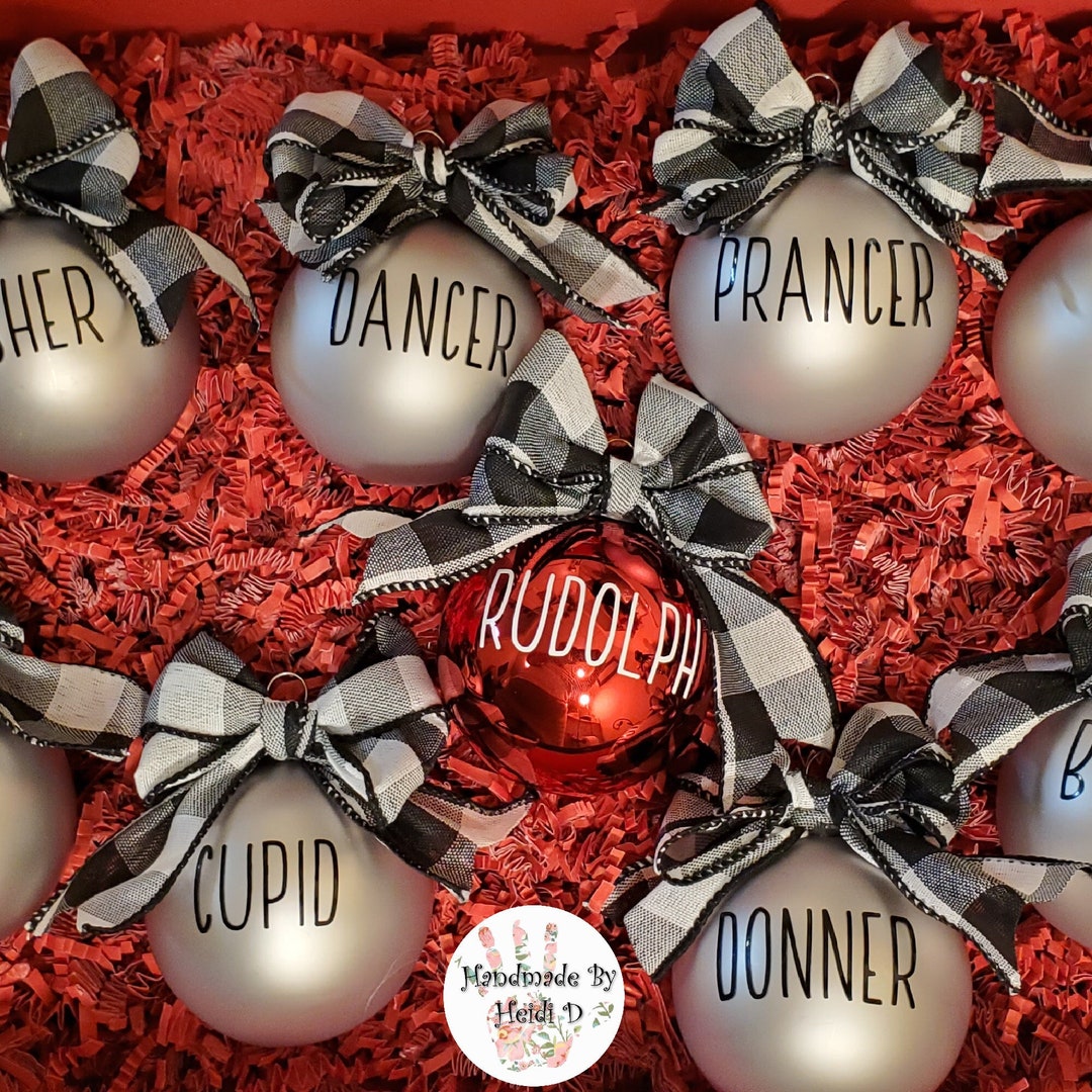 Reindeer Name Ornaments Rae Dunn Inspired Ornaments Etsy