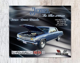 Custom Vehicle Info Sign | 3mm Aluminum Composite Car Show Display | Personalized Car Show Board | Garage or Man Cave Decor