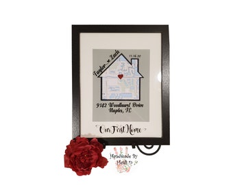 Personalized House Map Art: New Homeowner Gift, Realtor Gift