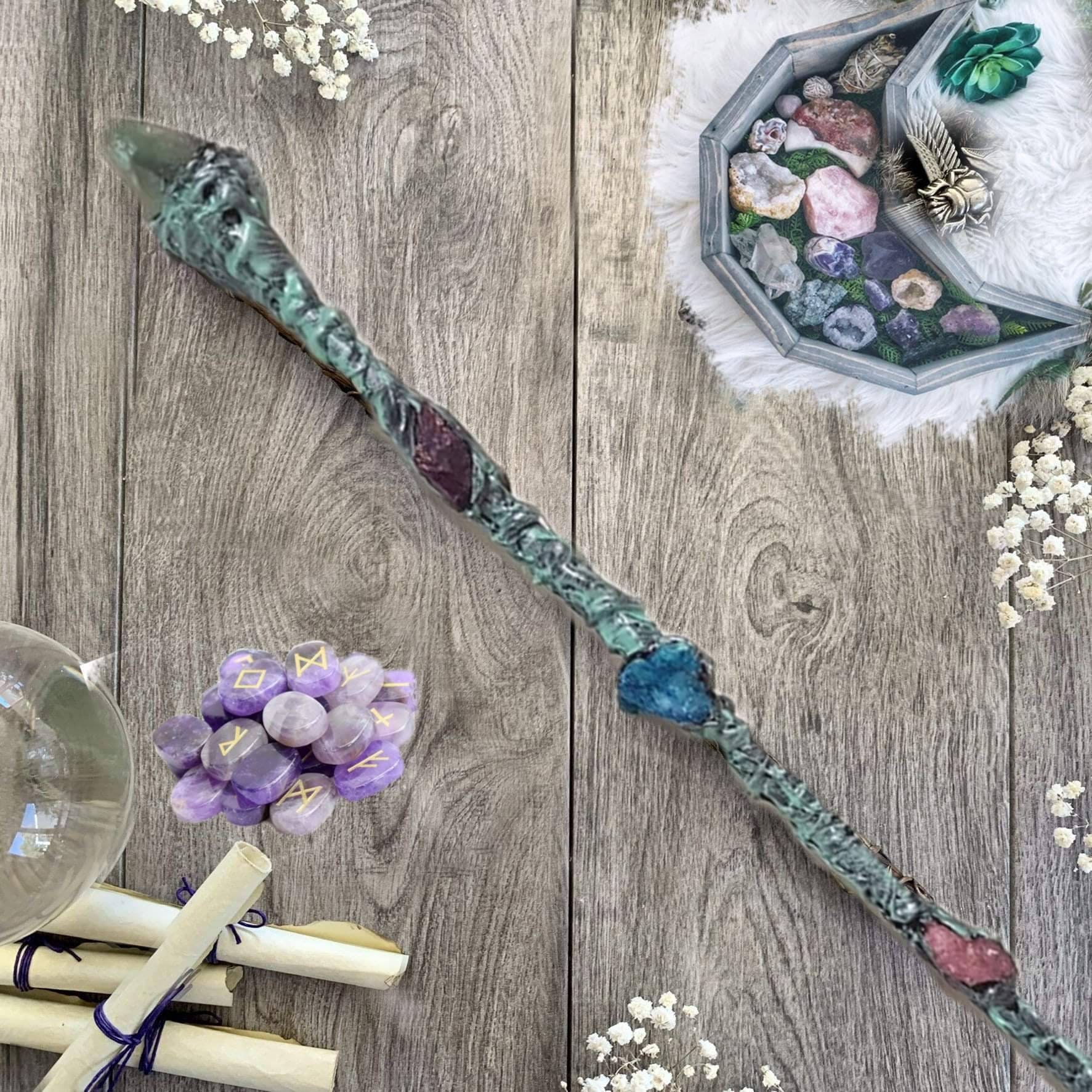 Wooden crystal wand - Etsy 日本