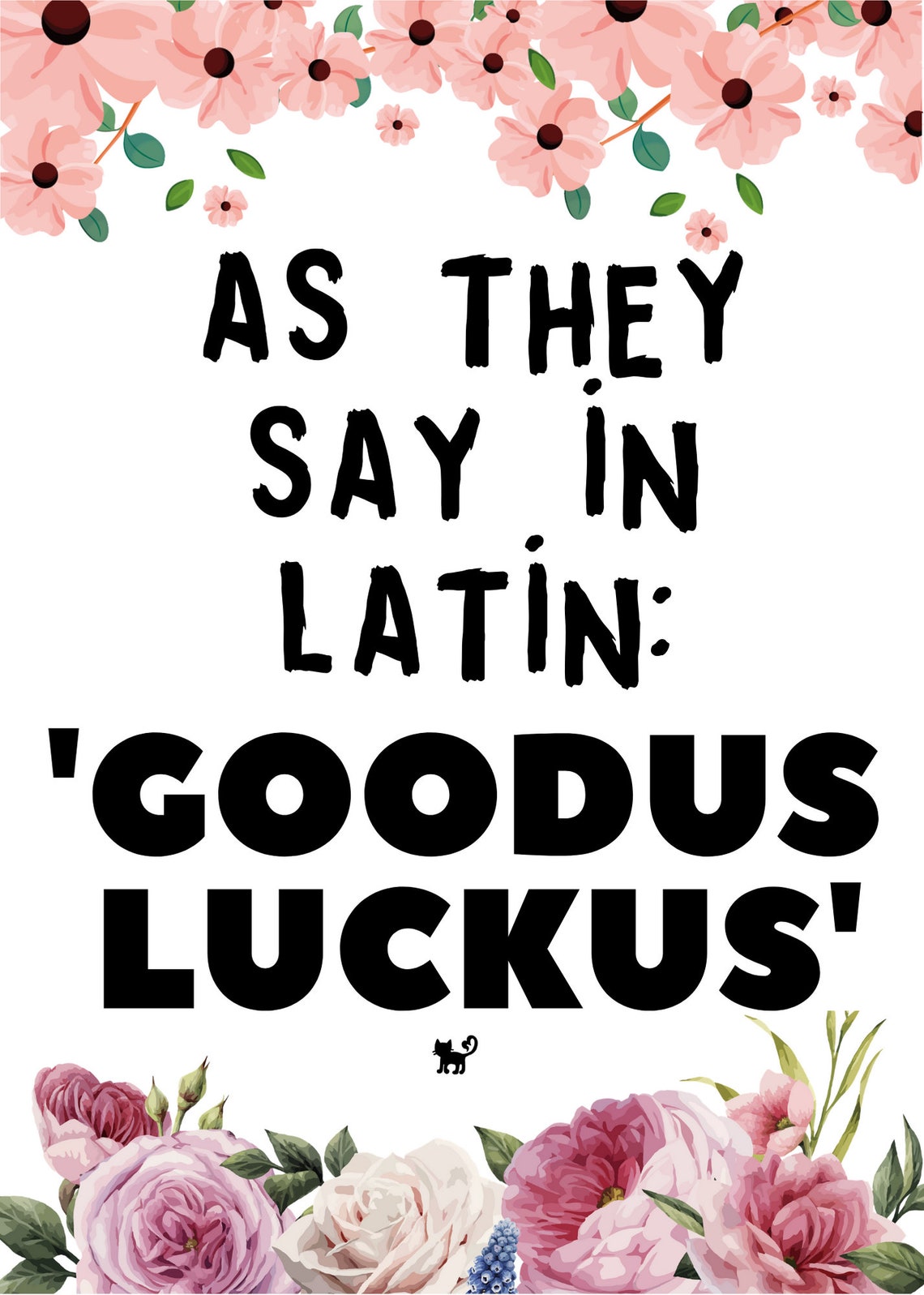 Funny Good Luck Card in Latin Goodus Luckus Click NOW To Etsy