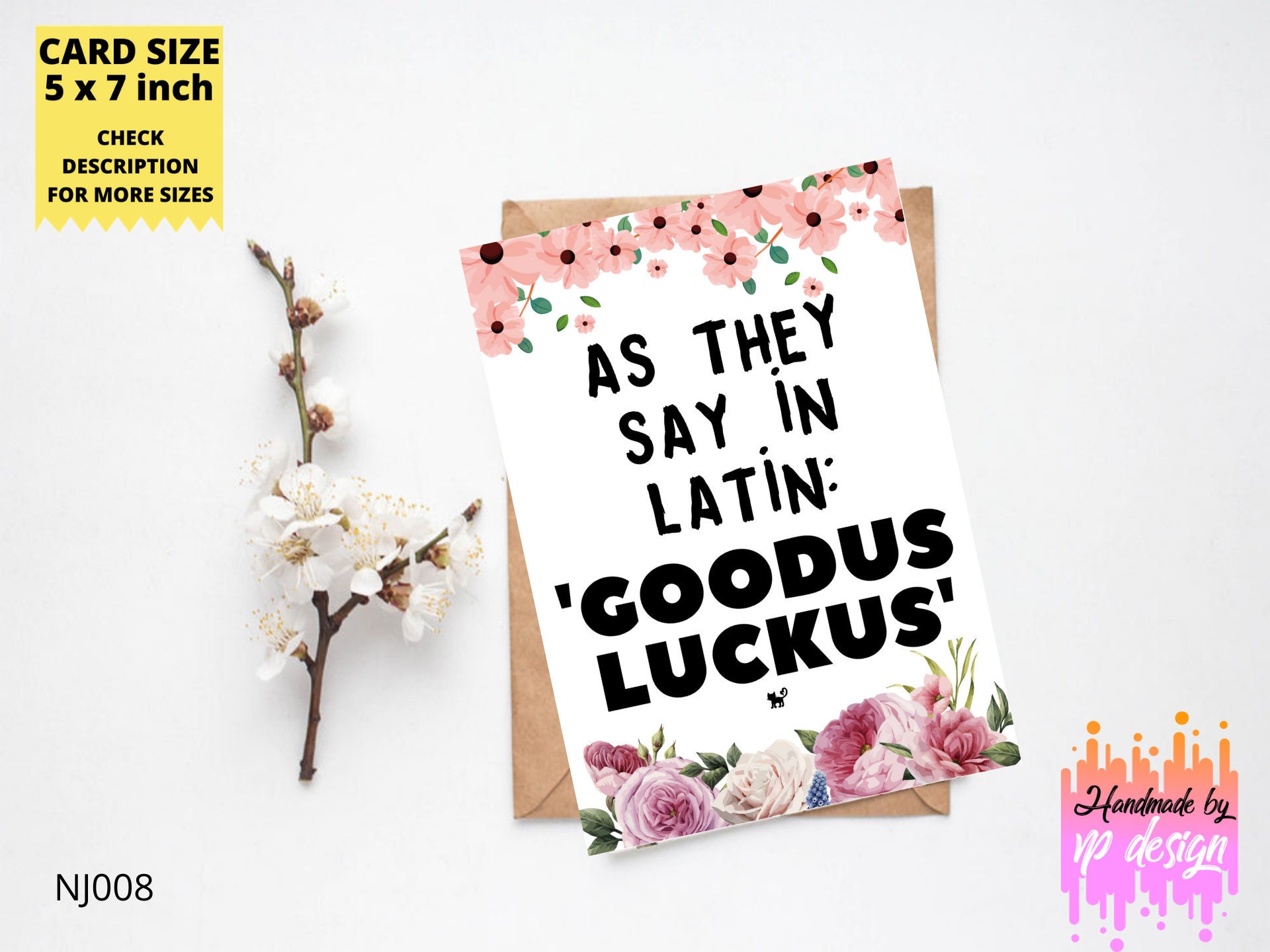 Funny Good Luck Card in Latin Goodus Luckus Click NOW To Etsy