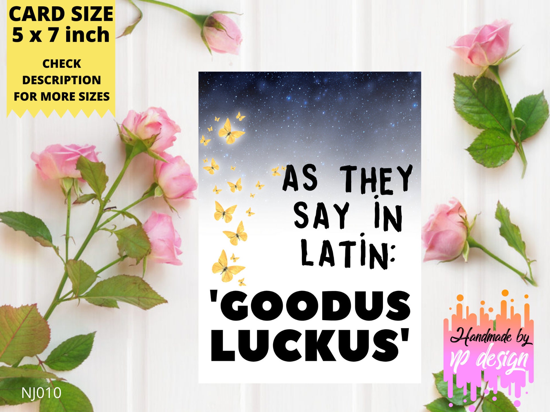 Funny Good Luck Card in Latin Goodus Luckus Click NOW To Etsy