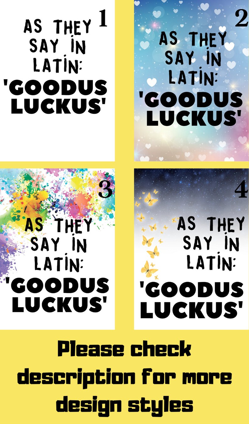 Funny Good Luck Card in Latin Goodus Luckus Click NOW To Etsy