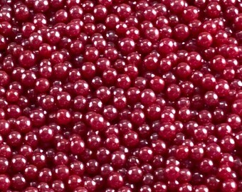 Red Sugar Pearls 8MM edible red sugar pearl sprinkles large red pearl sprinkles 1 Pound