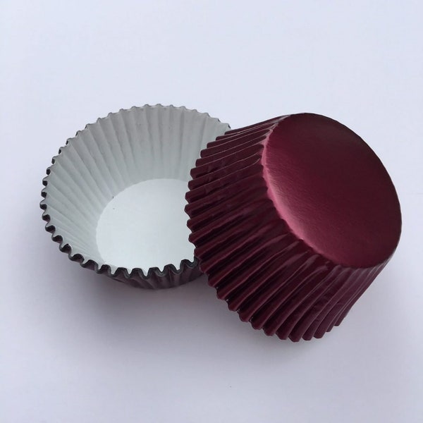 TREAT CUP Foil Cupcake Baking Liner 50 ct - Burgundy