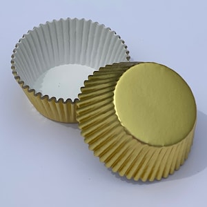KING / JUMBO Foil Cupcake Baking Liner 50 ct - Gold
