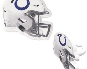 NFL Indianapolis Colts™ Helmet Cupcake Rings - 12 Count | Official Football Party Toppers
