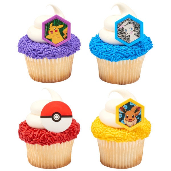 Cupcake Topper Rings 12 ct - Pokemon