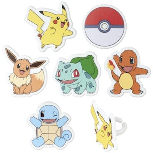 Pokémon™ Cupcake Rings - 12 Count | Official Character Toppers for Cupcakes, Donuts & Cakes