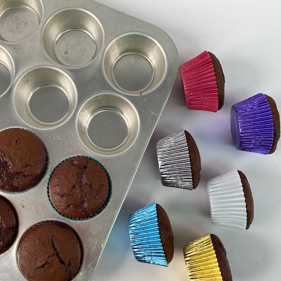 Burgundy Foil Baking Cups - 50ish Cupcake Liners
