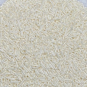 Sprinkles 1 lb bag - Jimmies Pearl White