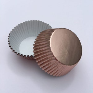 KING / JUMBO Foil Cupcake Baking Liner 50 ct - Rose Gold