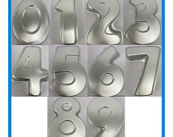 Number 7 Cake Pan - Aluminum 11" tall x 2" deep
