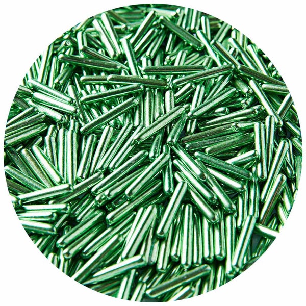 Dragee Sprinkles - Green Macaroni Rods