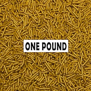 Jimmies Sprinkles 1 lb Bag - Gold Jimmies