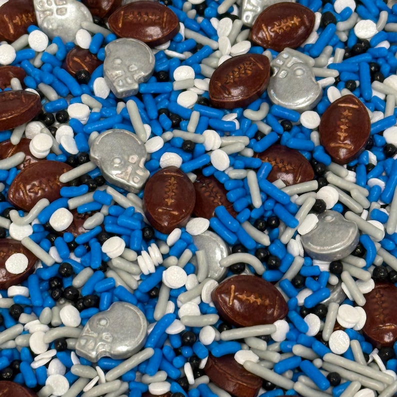 Sprinkles Mix approx 4oz jar - Go Team Blend Detroit Lions™-inspired cupcake sprinkle custom blend afbeelding 1