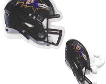 NFL Baltimore Ravens™ Helmet Cupcake Rings - 12 Count | Official Football Party Toppers