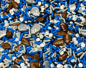 Sprinkles Mix approx 4oz jar - Go Team Blend Detroit Lions™-inspired cupcake sprinkle custom blend
