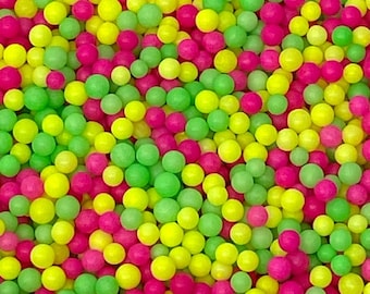 Bulk 1lb bag - Neon Mix GLOW IN DARK 4mm Bead Sprinkles 16oz
