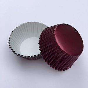 MINI Foil Cupcake Baking Liner 50 ct - Burgundy