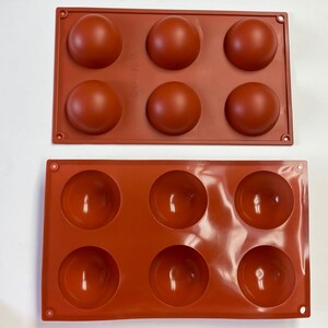 Silicone Chocolate Candy Mold - Hot Cocoa Bomb Half Ball Sphere 2-1/2"
