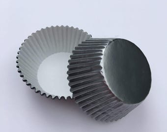 TREAT CUP Foil Cupcake Liners / Baking Cups - Gray / Dk Silver 500 ct