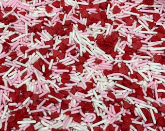 Sprinkles Mix approx 4oz jar - Valentines Sweetheart Blend