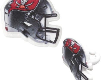 NFL Tampa Bay Buccaneers™ Helmet Cupcake Rings - 12 Count | Official Football Party Toppers