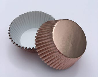 TREAT CUP Foil Cupcake Liners / Baking Cups - Rose Gold 500 ct