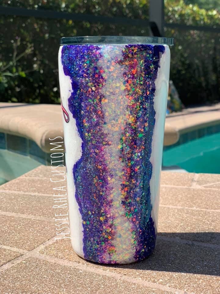 Stainless steel geode tumbler realistic geode glitter Etsy