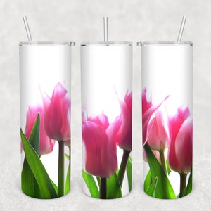 Flower Sublimation Designs for 20oz Skinny Tumblers. PNG Digital Sublimation Template Tumbler Design