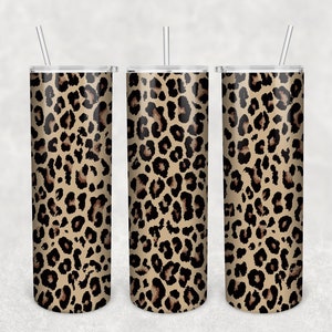 Leopard Sublimation Designs for 20oz Skinny Tumblers. PNG Digital Sublimation Template. Tumbler Design
