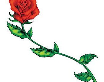 Red Rose Tattoo Etsy