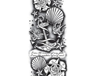 Anchor Sleeve Temporary Tattoo - Etsy Australia