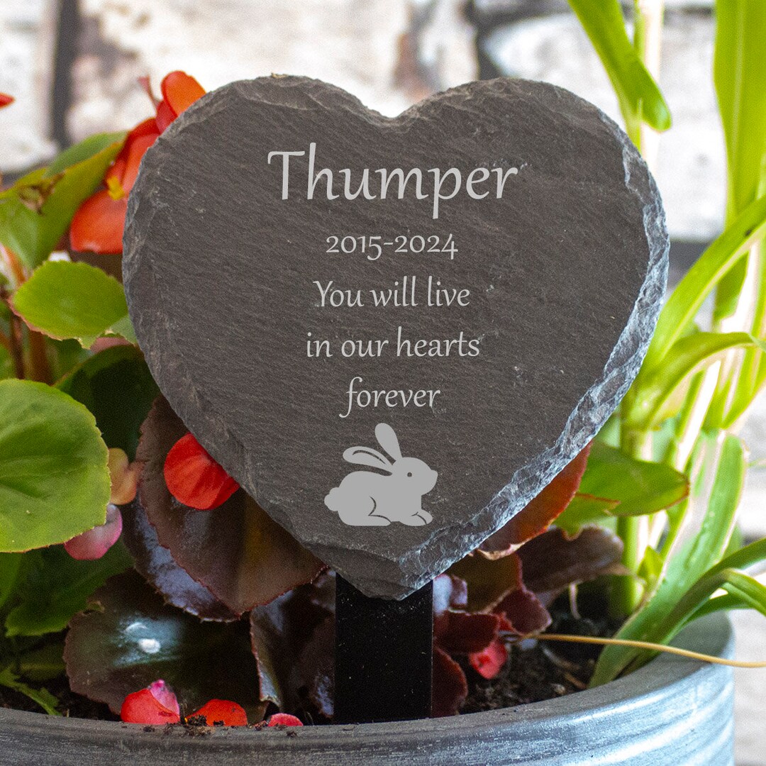 Personalised Rabbit Memorial Plaque - Grave Marker - Etsy UK