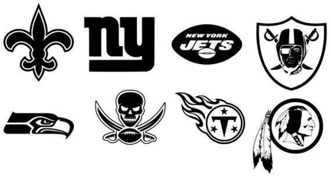NFL team logo vinyl decals | Etsy