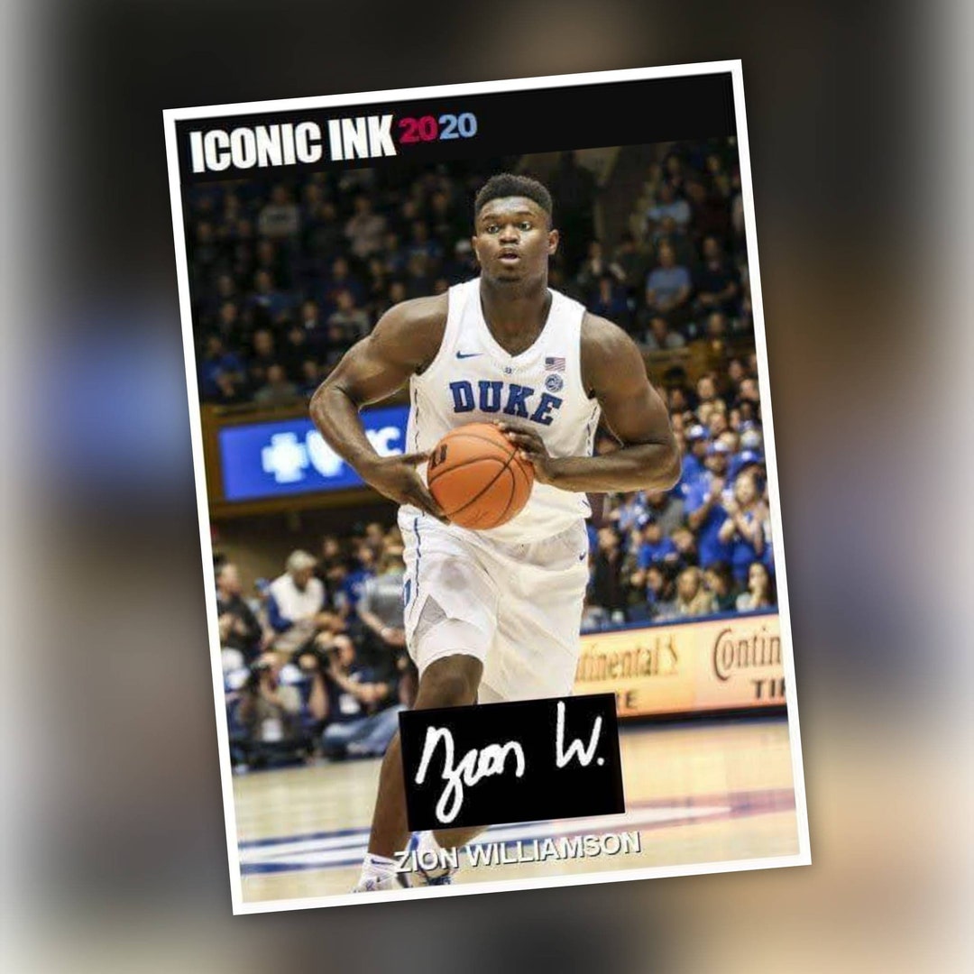 Iconic Ink Autographs Zion Williamson Facsimile Autograph Card - Iconic 2020 - Etsy