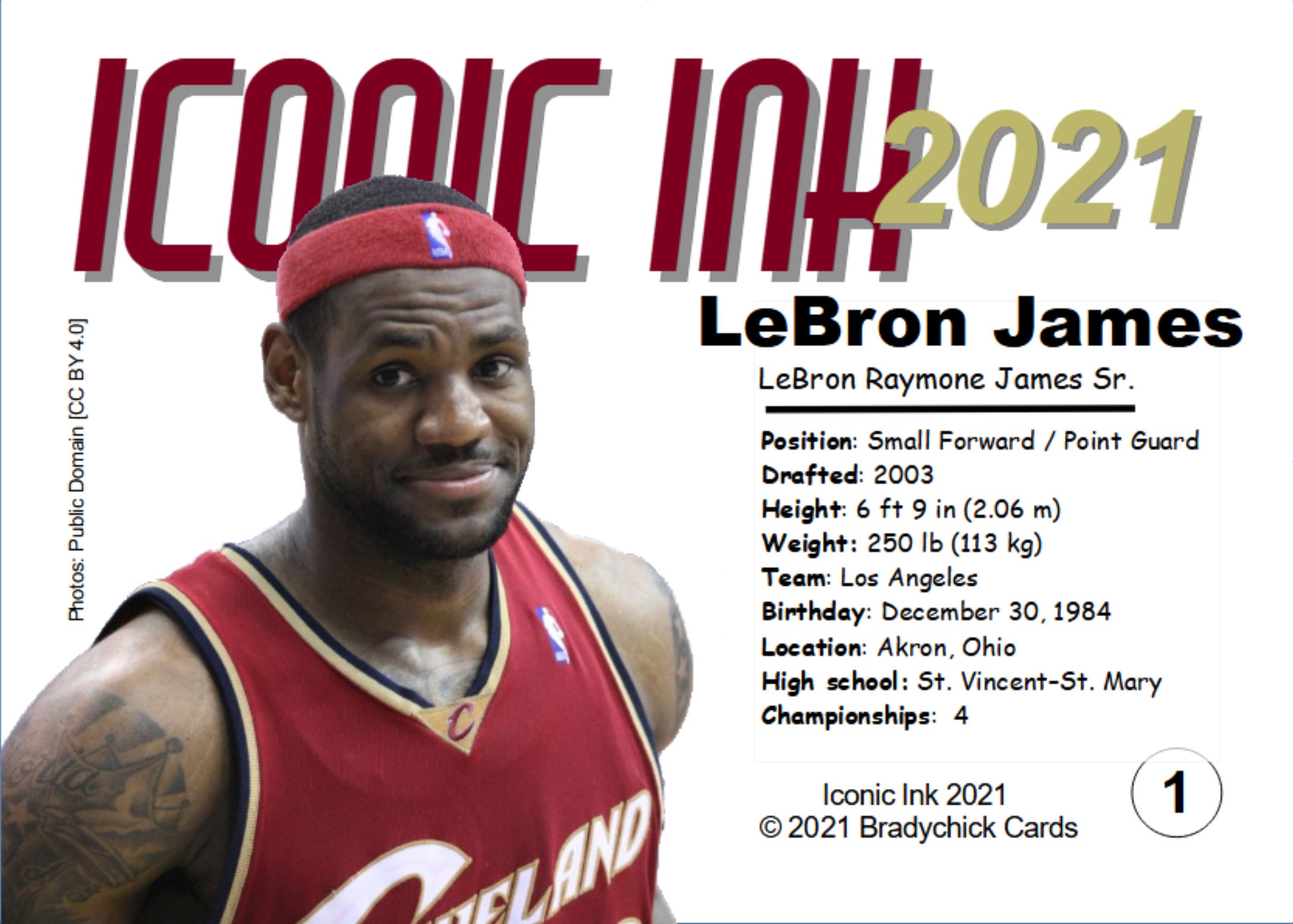 Iconic Ink Autographs Lebron JAMES Iconic Ink 2021 #1 Novelty Facsimile Autograph *NEW * Free ...
