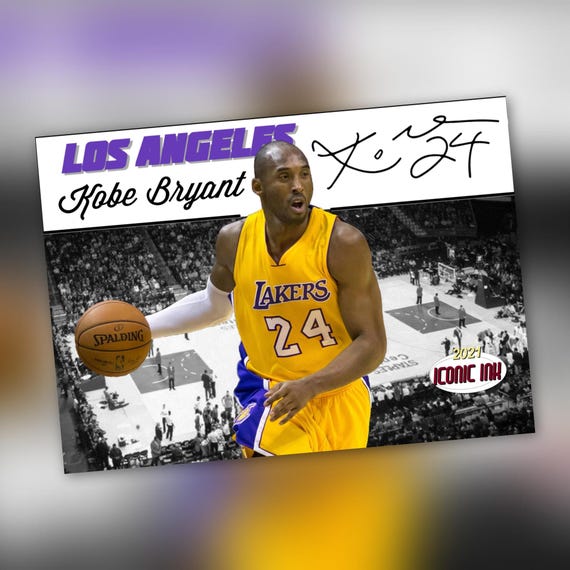 Kobe Bryant Iconic Ink 2021 Novelty Facsimile Autograph. Memorial