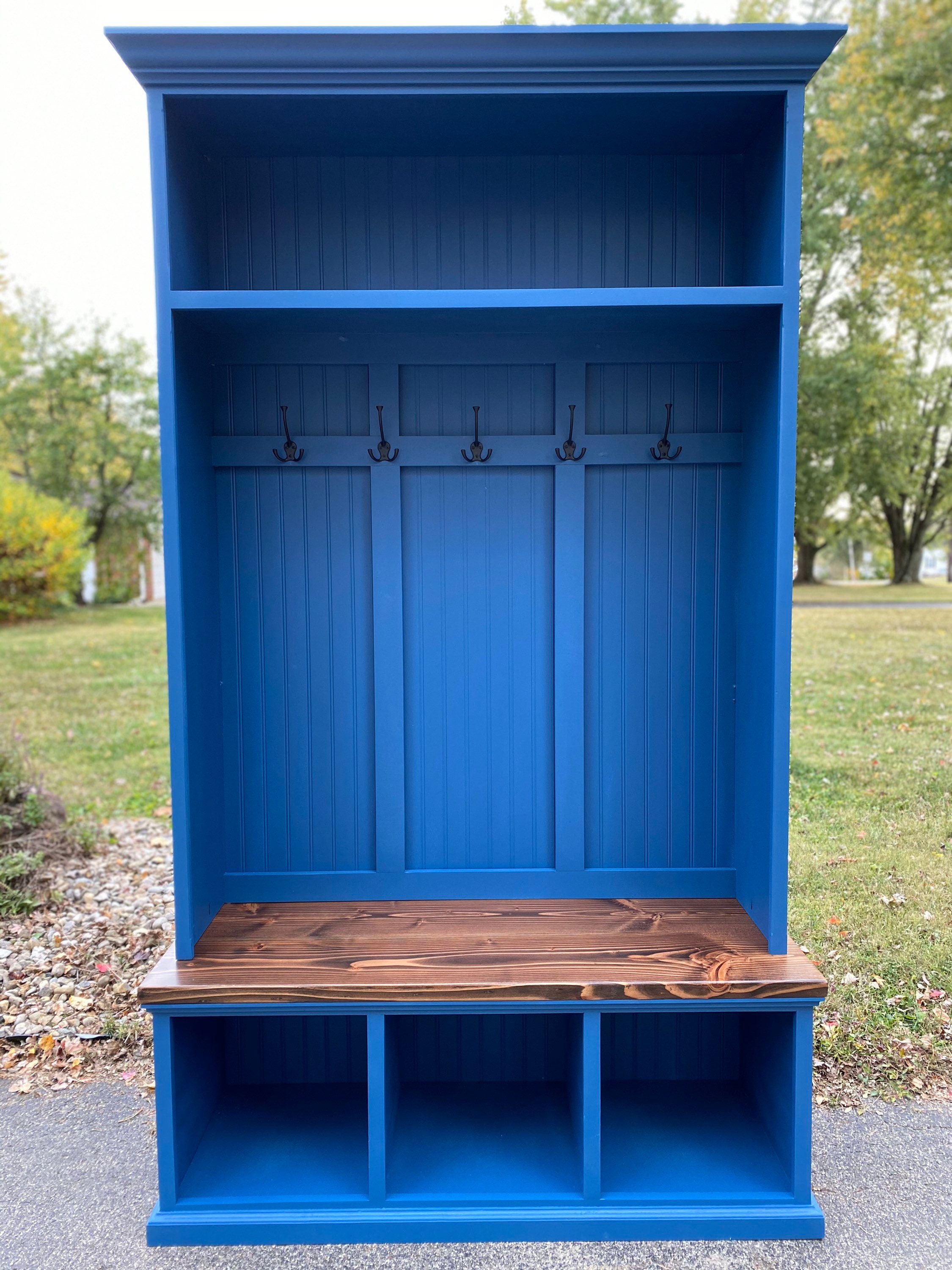 Hall tree with bench storage Etsy