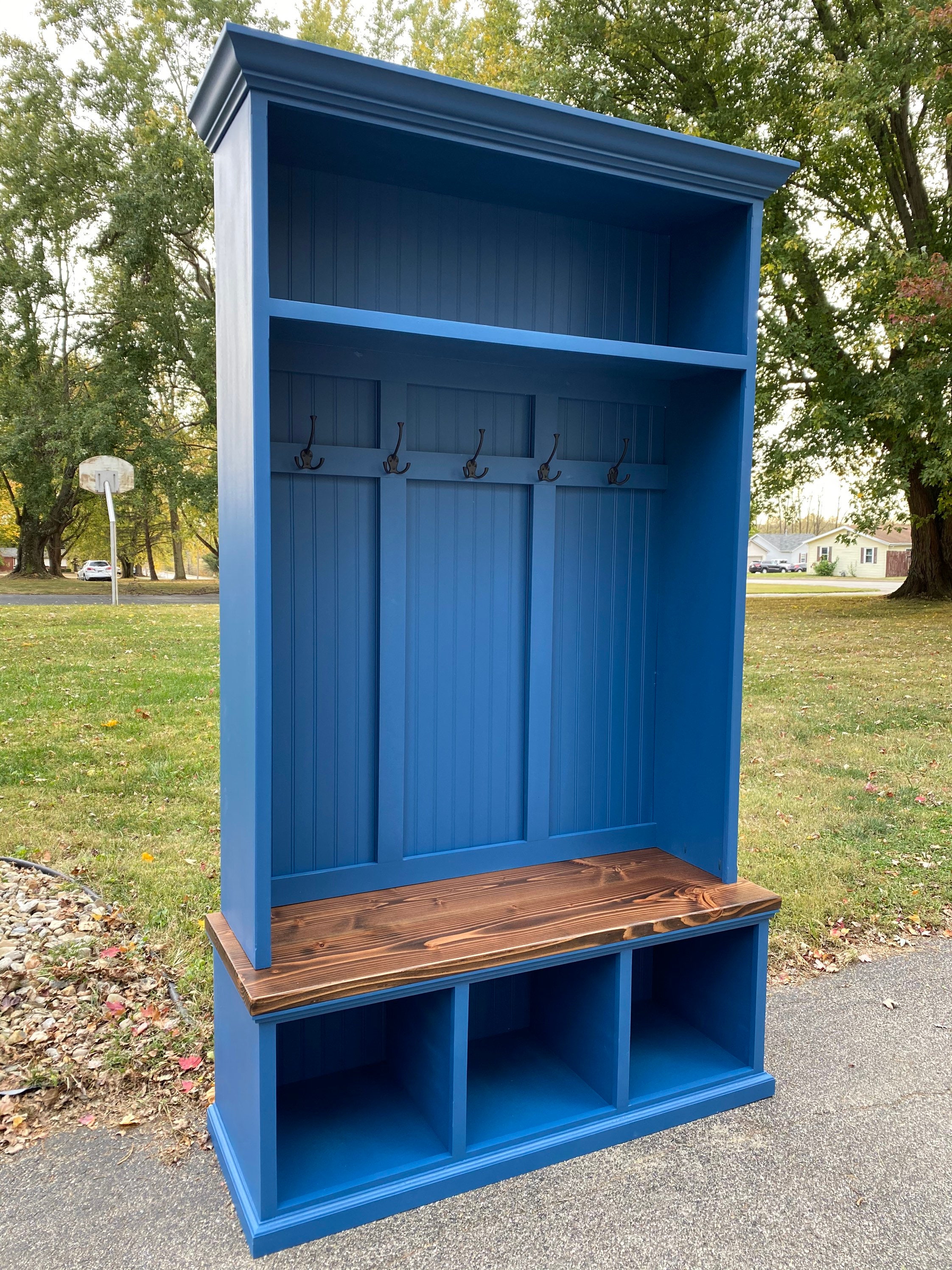 Hall tree with bench storage Etsy