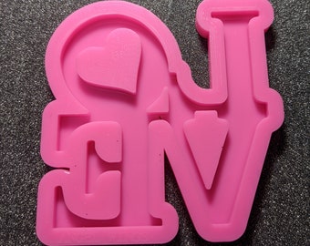 Love Keychain Silicone Mold: Epoxy Resin Pendant