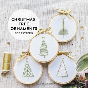 Stickanleitung Weihnachtsbaum Ornamente | Winter-Stickdateien | Hand Stickmuster | PDF Digitaler Download