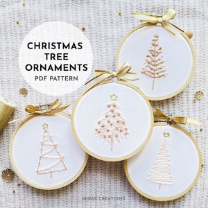 Stickanleitung Weihnachtsbaum Ornamente | Winter-Stickdateien | Hand Stickmuster | PDF Digitaler Download