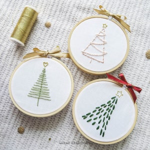 12 Christmas Tree Ornaments Embroidery Pattern + Stitch Guide | Winter ...