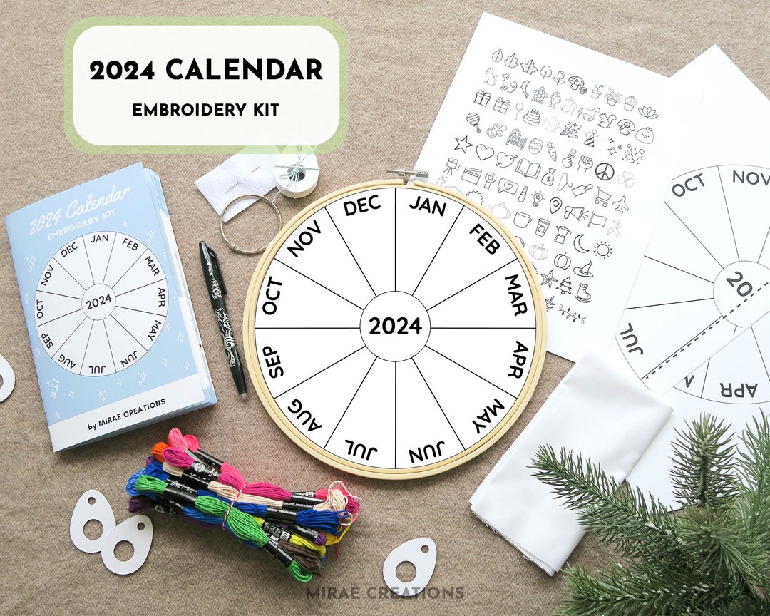 2024 Calendar Embroidery Kit 365 Days of Stitching Monthly Etsy UK