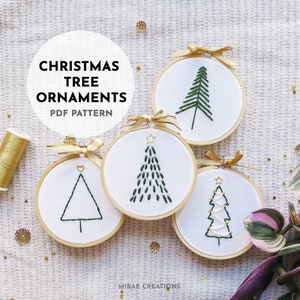 Stickanleitung Weihnachtsbaum Ornamente | Winter-Stickdateien | Hand Stickmuster | PDF Digitaler Download