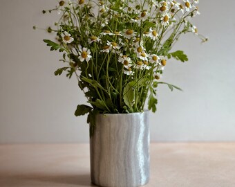 Vase à fleurs en marbre | Vase à fleurs pour comptoir de cuisine | Support pour pot de basilic | Porte-ustensiles | Support en marbre multifonctionnel | Cadeau de pendaison de crémaillère