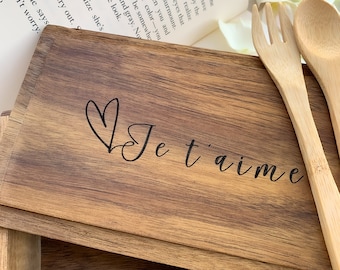 Je t'aime Bento Lunch Box | Gift For Him | Gift For Her | Birthday Gift For Love | Romantic Gift | Gift For French Lovers